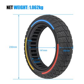 9.5x2.5-6.1 Off-Road Solid Tire Replacement for NIU KQi3 Pro/Max/Sport Scooter - Puncture-Free, Hassle-Free Maintenance - Anti-Skid, Shockproof 9.5 x 2.50 inch Tubeless Tire (3 Color 1Pc)