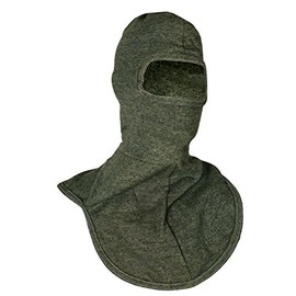 NATIONAL SAFETY APPAREL H62RK Double Layer Carbon para-Aramid Hood, One Size, Green