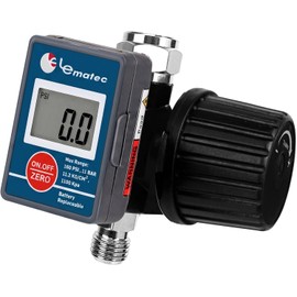 Le Lematec Air Pressure Regulator with Digital Pressure Gauge, Diaphragm Type, 1/4 Inch Universal Thread Male Inlet Fitting, Air Compressor Accessories (DAR02B)