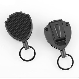 SPECIAL PIE 2 Pack Retractable Key Chain with Retractable 25 Inch Steel Cord for Shooting Timer ID Badge Holder