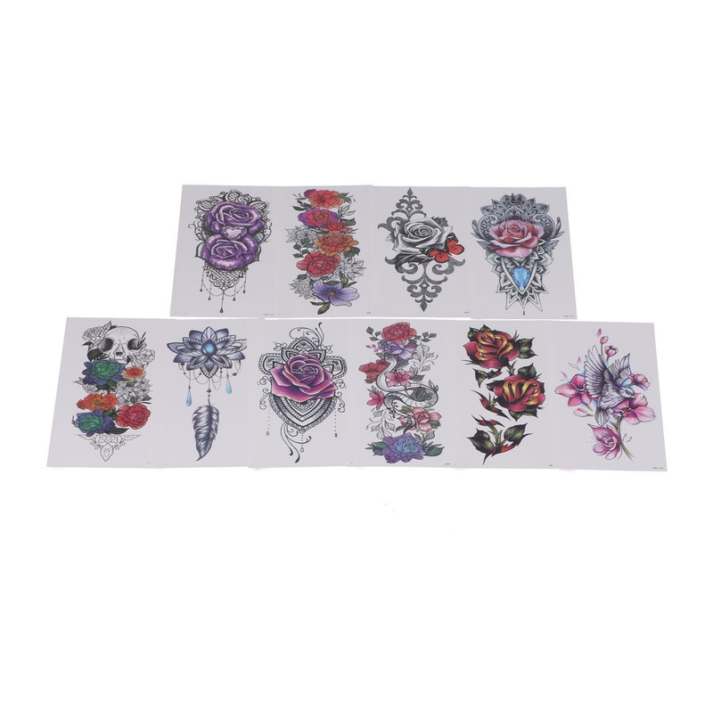 20pcs Temporary Tattoos Stickers Waterproof Long Lasting Flower Fake Tattoo