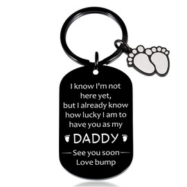 Stocking Stuffers for New Dad - Pregnancy Announcement for Husband, Daddy to Be Gift for 1st Time Father, New Daddy Keychain for Men Soon to Be Dads, New Dad Gifts First Time Keychain Gift