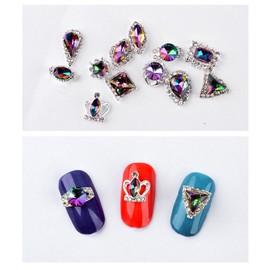 YesLady 3D Nail Art Flame Rhinestones Glitter Craft DIY Jewels Diamond Gems Decoration 24Pcs