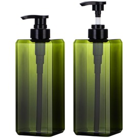 Yebeauty Pump Bottle Dispenser, 27oz 800ml Empty Plastic Shampoo Pump Dispenser Shower Soap Dispenser Refillable Liquid Containers for Conditioner Body Wash, Bathroom Kitchen, 2 Pack Green