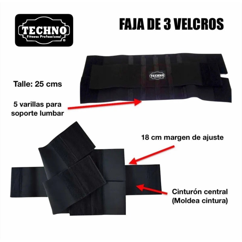 Faja Tres Velcros + Vendas De Rodilla + Guantes