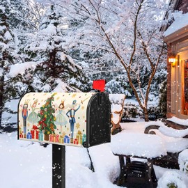 VentuCoven Christmas Mailbox Magnetic Covers Merry Christmas Mailbox Cover Xmas Tree Mail Box Wrap Standard Size 21x18 inch for Garden Outdoor Yard Decor