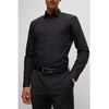 HUGO Men's Elvio-U Reversible Leather Belt with Logo Bridge, Black
