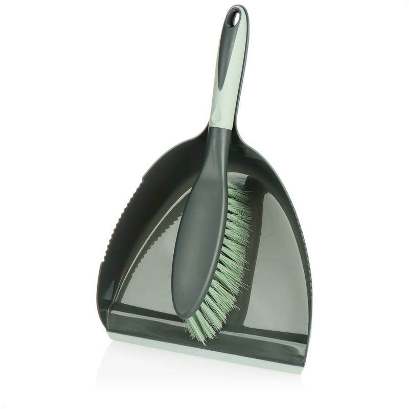 com-four® 3-Piece Cleaning Set - Hand Brush, Dustpan, Hand Brush