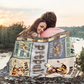 Pitbull Mom Gifts, Pitbull Blankets 60''x50'', Pitbulls Gifts for Women, Gift for Pitbulls Dog Owners Lovers Woman Decorations Throw Blanket for Christmas Mothers Day