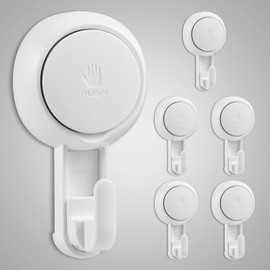ilikable Bathroom Suction Hook 4 Packs, Detachable and Reusable Door Hook for Wreath Easy to Install Heavy Duty Hooks for Hanging Shower Towel Cloth Key Wall & Window Suction Hooks for up to 15 Lbs.