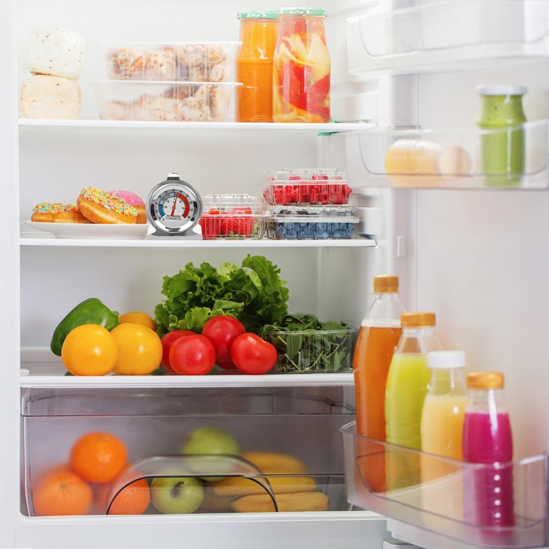 4-Pack Classic Series Large Dial Refrigerator Freezer Thermometer - Temperature