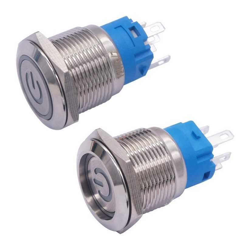 CESFONJER Self-Locking Latching Push Button Switch with Power Symbol, IP67