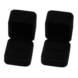 Udewo 2 PCS Ring Gift Boxes, Single Velvet Ring Box Engagement Ring Box Black Ring Boxes Cardboard Jewellery Boxes Gift Boxes Cases for Earrings Rings Jewellery Bulk Valentine's Day