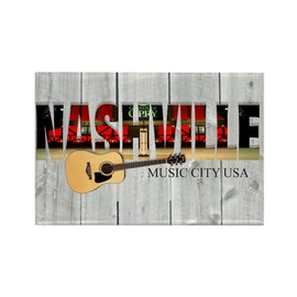 CafePress Nashville Music City LS Rectangle Magnet, 3"x2" Refrigerator Magnet