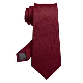 RBOCOTT Burgundy Wool Tie Cashmere Cotton Nacktie and Pocket Square with Tie Clip Sets for Men