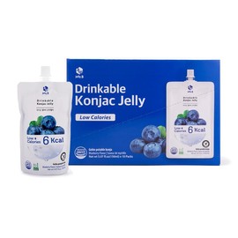 Jelly.B Drinkable Konjac Jelly, Lychee Flavor – 10ct | Low Calories (4 Kcal), 0 Sugar, K-Pop Star Favorite Healthy Drink - Flavors: Blueberry