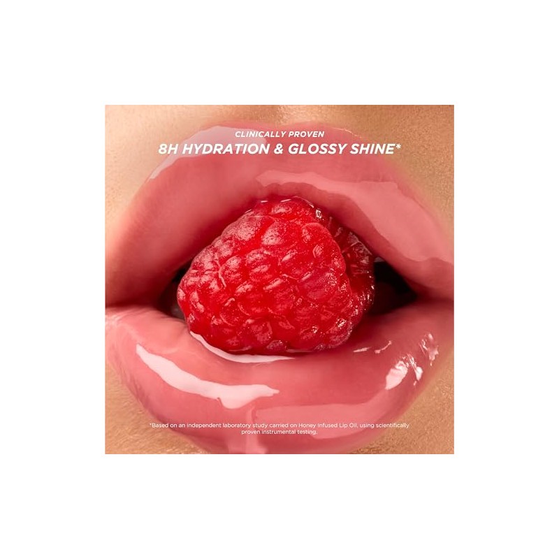 Gisou Aceite Labial Hidratante con Infusión de Miel, Raspberry Swirl