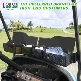 10L0L Golf Cart Front Inner Storage Basket Compatible with Club Car Precedent and Club Car DS 2000-up Models, Dashboard Front Storage Basket with Cover