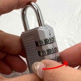 Small Silver 3-Digit Combination Dial Lock for Lockers Locker Key 3ea