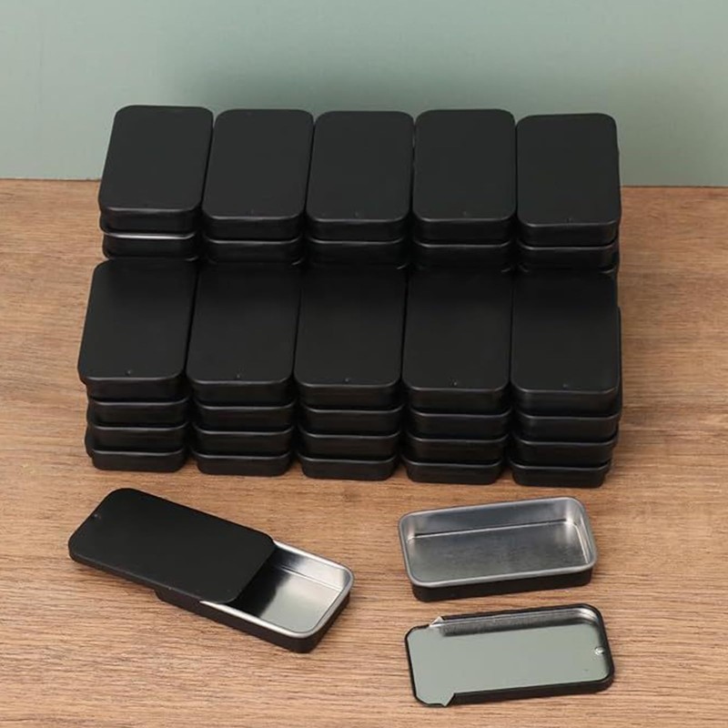 Small Tins with Lids,Rectangular Metal Cans | Multifunctional Tins with