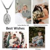 ZAULER Stainless Steel Saint Virgin Mary Medal Necklace for Men