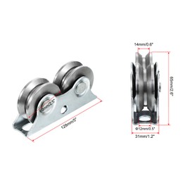 PATIKIL V Groove Caster, 2.5 Inch V Groove Pulley V-Type Groove Wheel Caster for Driveway Gate Industrial Machines V Track Rail, Loading Capacity 551 lbs