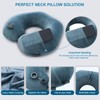Inflatable Travel Neck Pillow for Airplane Train Car Washable Pillowcase