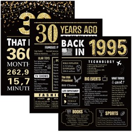 30th Birthday Gifts for Men 1995 Birthday Decorations 3 Pieces 11 x 14 Back in 1995 Posters 30 Years Ago Party Decorations Supplies Large Sign Home Decor for Men and Women