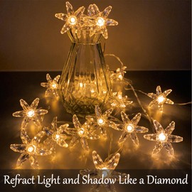 Fielegen 9.84ft 20 LED Cherry Blossom Flower String Lights Battery Powered Cherry Flower Fairy Lights Christmas Decorative Lights for Indoor Bedroom Garden Wedding Party Birthday Valentines Day Decor