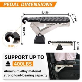 BEASYE Car Door Step, Universal Fit Door Step for Car Roof Access, Adjustable Stand Pedal for Door Latch, Supports Both Feet, Roof Rack Accessories for Most Car, SUV, Vehicles
