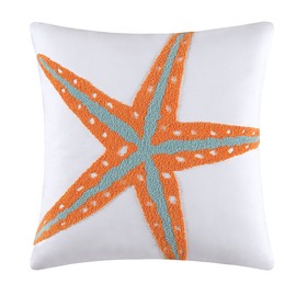 C&F Home Starfish Tufted Ocean Beach House Decor Decoration Coastal Accent Throw Pillow 18" x 18" White