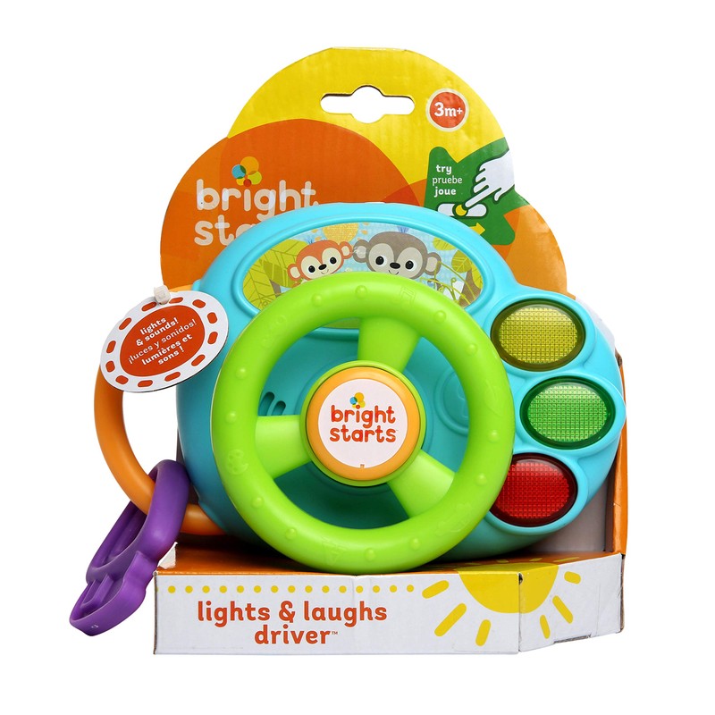 ブライトスターツ Bright Starts ライツ&ラーフズ・ドライバー 3ヶ月 ハンドル型 音がなる 光る 知育玩具 11283