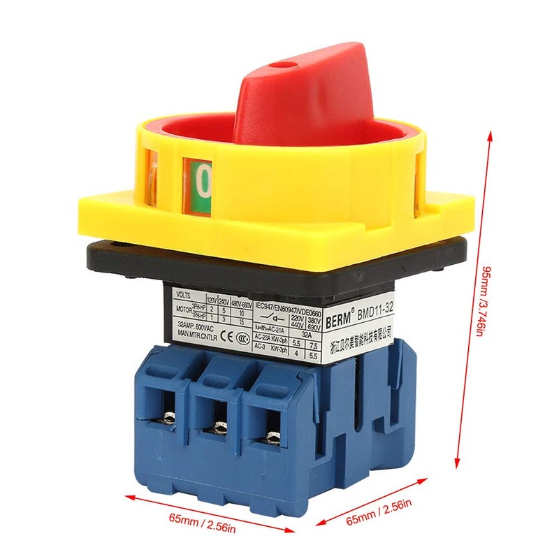 Switch Disconnector, 3-Pin 2-Position Cam On/Off Circuit Breaker 25A/32A (32A)