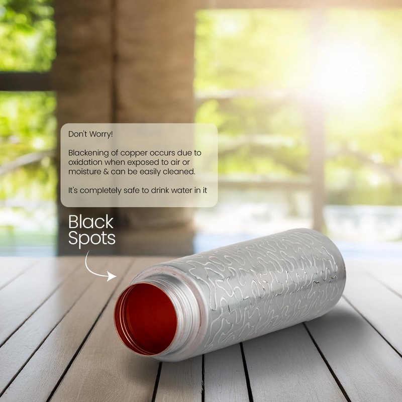 LIQUIDROIX 100% COPPER BOTTLE 34oz – Evokes the wave-like designs