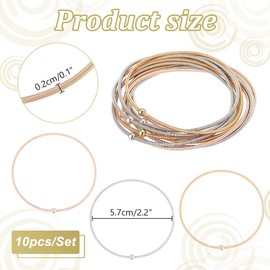 PH PandaHall Pack of 10 3 Colours Guitar String Bracelets, Multi-Strand Stackable Stretch Bracelets Made of Stainless Steel, Adjustable Multilayer Bangle, Boho Bracelets for Music Lovers, Jewellery