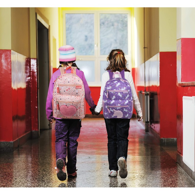 Trail maker Girl's Backpack With Plush Applique And Multiple Pockets