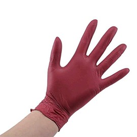 Med Comfort 100 Nitrile Gloves Style Hot Chili Red Powder-Free Size M