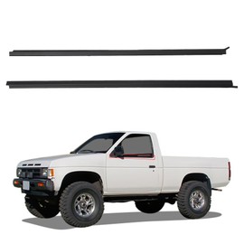 ZONFANT 2 Pcs Black Car Outer Door Window Moulding Trim Weatherstrip Seal Belt Compatible with Nissan Vehicle 1986-1994 Pickup D21 Hardbody, Replace#80820-01G00, 80821-01G00
