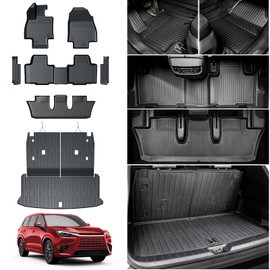 HOUCLEMIC Floor Mats for 2024 2025 Lexus TX, Cargo Mat with Backrest Mat All Weather TPE Waterproof Door Sill Protector for Lexus TX350 TX500h TX550h+ Accessories