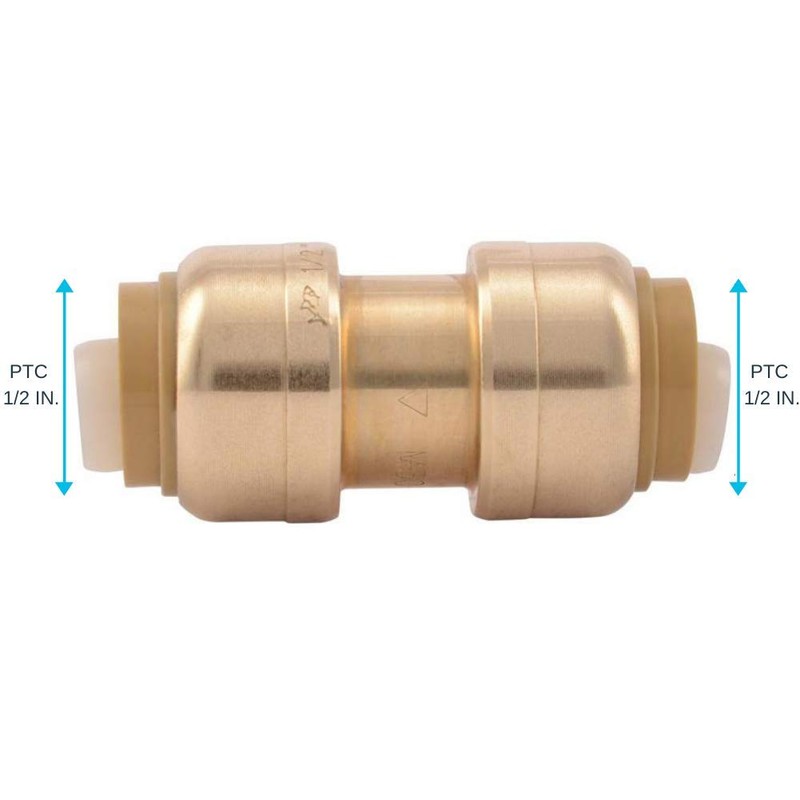 SharkBite 1/2 Inch Coupling, Pack of 4, Push to Connect