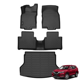 Wailtnb Car Floor Mats Custom Fit 2014-2020 Nissan Rogue (Not Fit 7-Seat or Hybrid) All Weather Floor Mats for Nissan Rogue 14-20 TPE Durable Floor Liners Accessories for Nissan Rogue 2019 2020