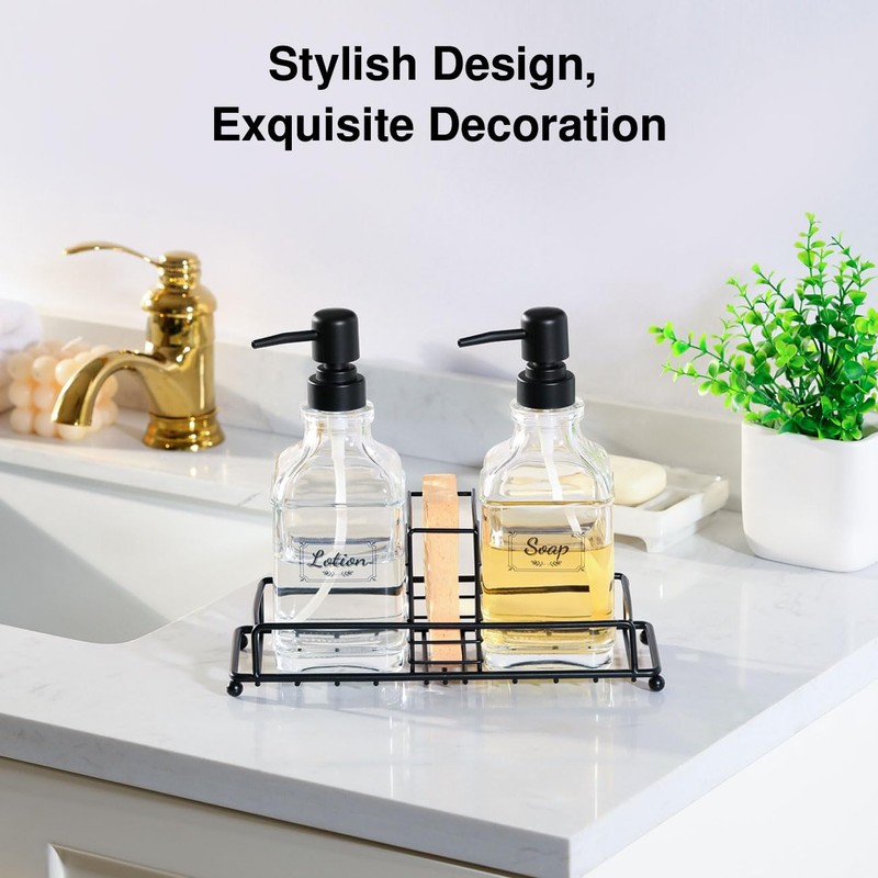 Shinowa Kitchen Soap Dispenser Set, Hand and Dish Soap Dispenser