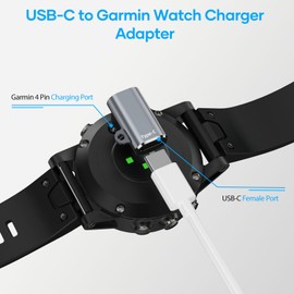 Rndono USB-C Charging Adapter for Garmin Watch