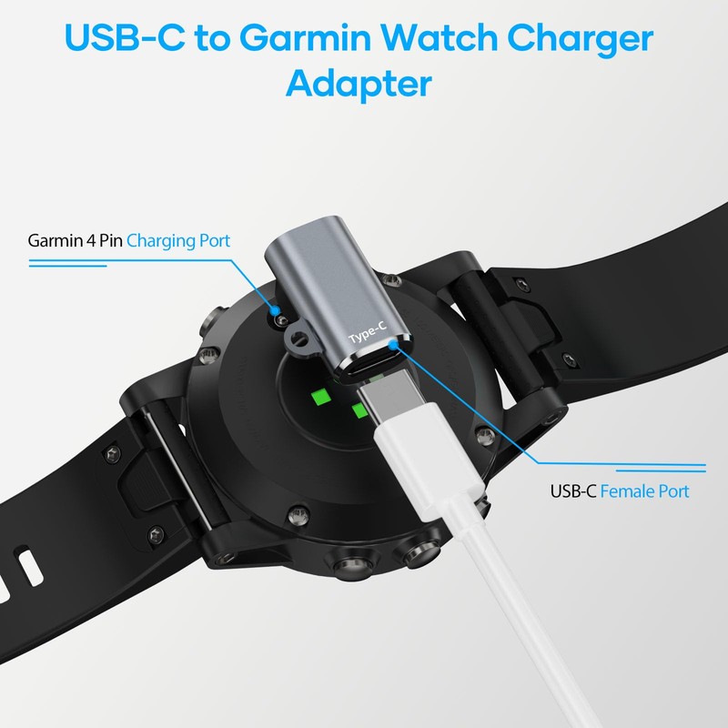 Rndono USB-C Charging Adapter for Garmin Watch