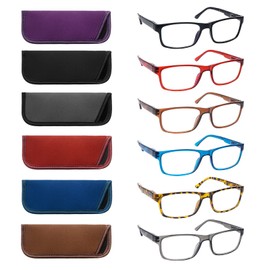 Ronecool Reading Glasses for Women/Men Blue Light Blocking, Computer Readers Anti Eye Strain Blocker Eyeglasses 6 Packs (6 Color, 3.00)