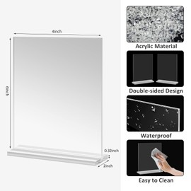 Douildhaiy Acrylic Picture Frame 4x6 inches, 4 Pack Clear Plastic Picture Frames Holder Standing,Double Sided Picture Desktop Display for Photo Home Office -Vertical