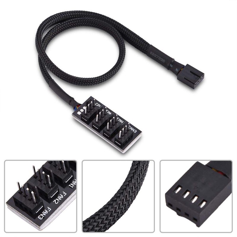 4 Pin PWM Fan Hub 4-Pin Power Supply Splitter Cable