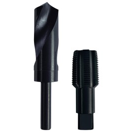 RURITKIT 1"-11-1/2 NPT Pipe Tap and 1-5/32" drill Set, Carbon Steel Hand Threading Plumbing Tap Set for Plumbers Mechanics DIY Thread cutting tools