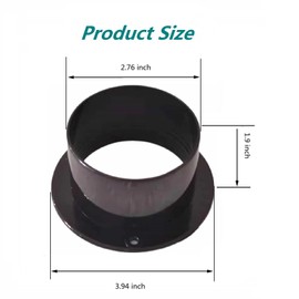 Duct Connector Flange 3" Black Plastic Straight Dryer Vent Wall Plate Wall Trim Pipe Collar for HVAC Ducting 2PCS(75mm)