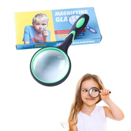 Magnifying Glass, Large Magnifying Glass, 10X Magnifying Glass Handheld Magnifier for Science Books, Newspapers, Reading, Insects, Hobby Observation, Premium Quality, Non-Slip